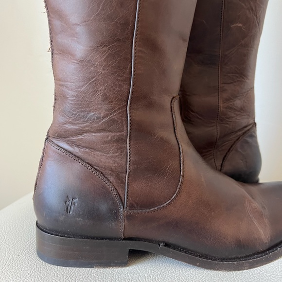Frye Melissa Brown Leather  black Zip Ridding boots size 7 - Picture 7 of 15